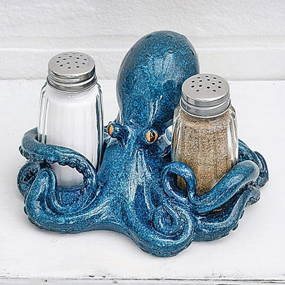 🌊 Coastal Animal Salt and Pepper Shaker Holder Set with Spice Shakers