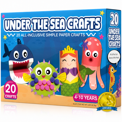 🎨 20 Crafts in a Box – Easy Low-Mess Paper Craft Kit for Kids Ages 3–8 ✂️✨