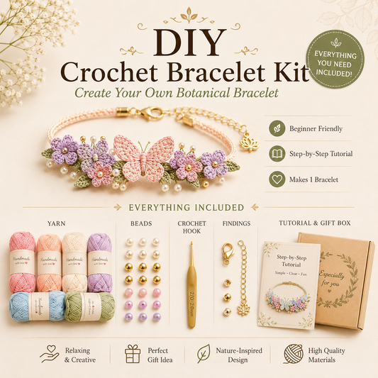 🌿 DIY Nature Charm Crochet Bracelet Making Kit
