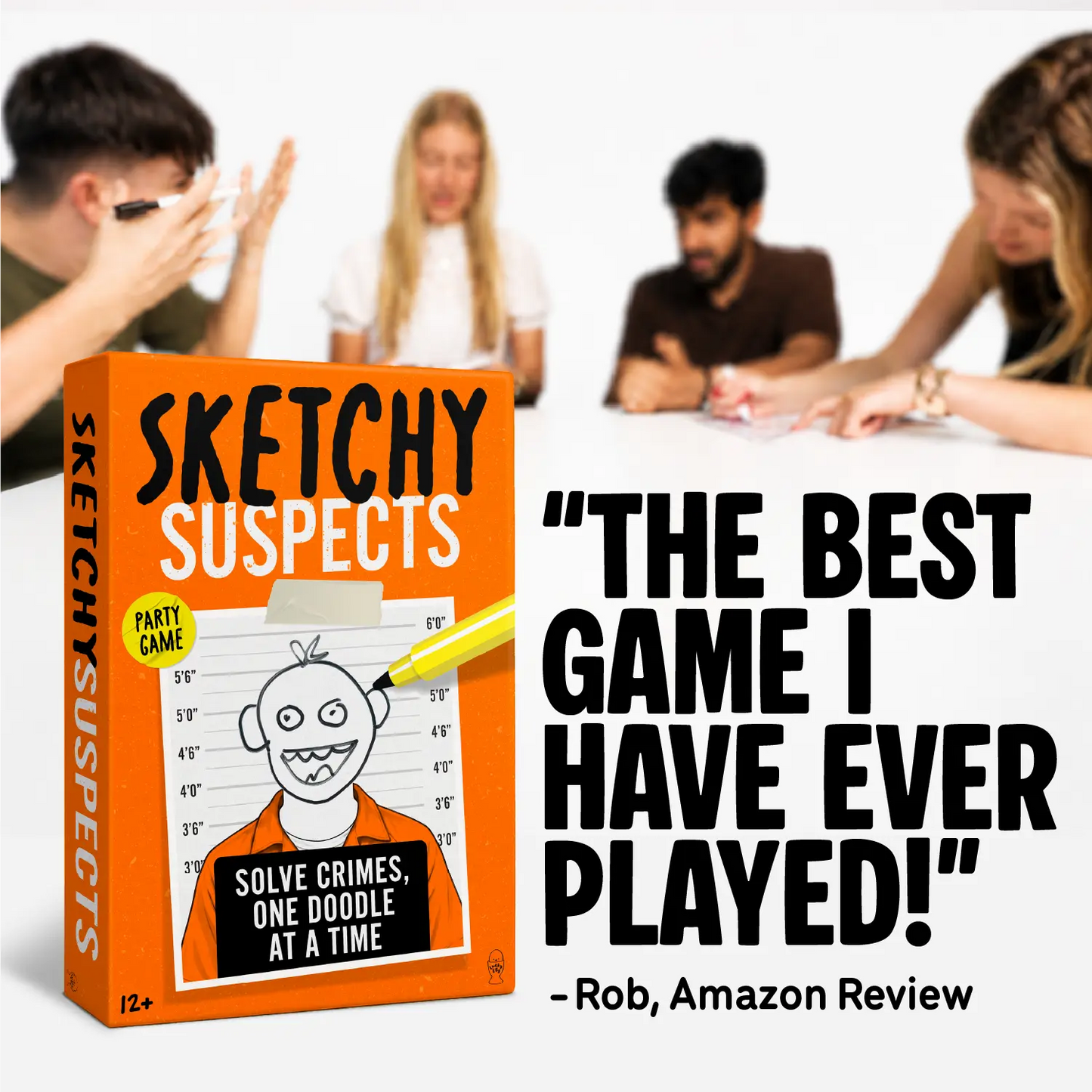 Sketchy Suspects – The Hilarious Mystery Drawing Party Game for Friends & Family