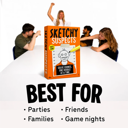Sketchy Suspects – The Hilarious Mystery Drawing Party Game for Friends & Family