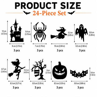 🎃 Halloween LED Silhouette Wall Light Stickers – Spooky Peel &amp; Stick Party Decor
