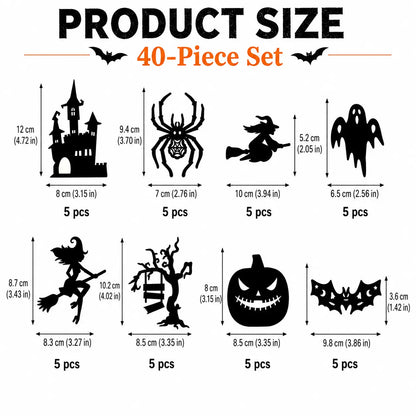 🎃 Halloween LED Silhouette Wall Light Stickers – Spooky Peel &amp; Stick Party Decor