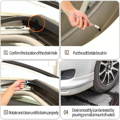 🚗 Flexible Car Sunroof Drain Cleaning Tool – Long Reach Tube Brush for Vehicle Drain Maintenance