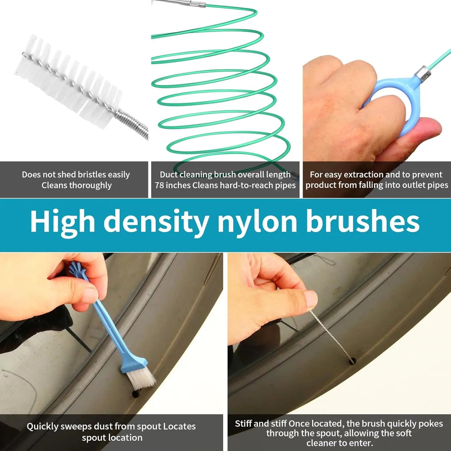 🚗 Flexible Car Sunroof Drain Cleaning Tool – Long Reach Tube Brush for Vehicle Drain Maintenance
