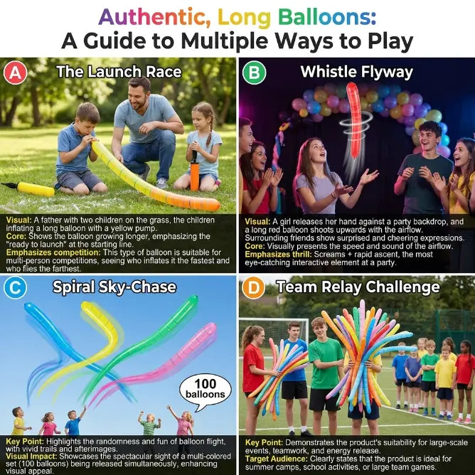 🚀 Stock Up for Launch Day! Multicolor Rocket Balloons – 50/100/200 Packs