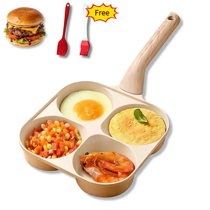 Non-Stick 4-in-1 Breakfast Pan for Frying Eggs