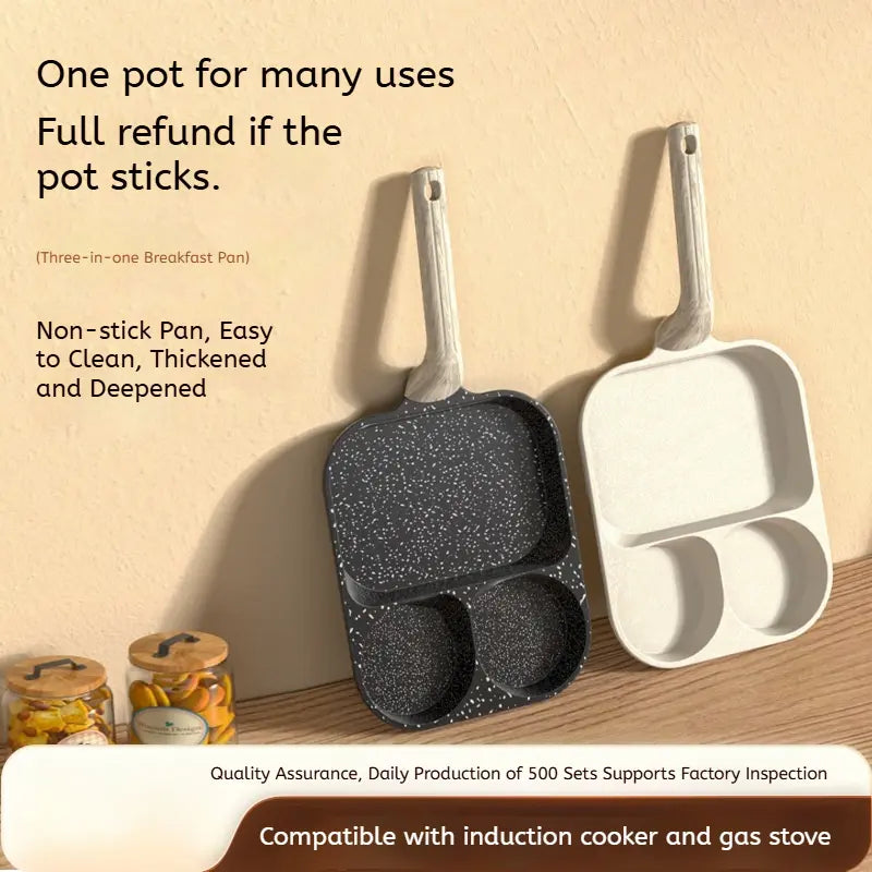 Non-Stick 4-in-1 Breakfast Pan for Frying Eggs