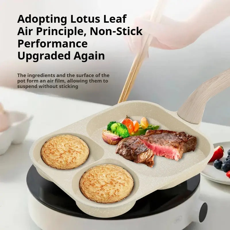 Non-Stick 4-in-1 Breakfast Pan for Frying Eggs
