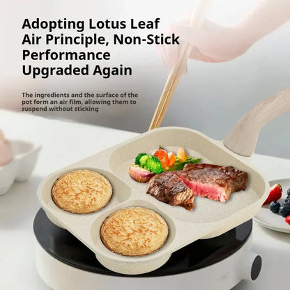 Non-Stick 4-in-1 Breakfast Pan for Frying Eggs