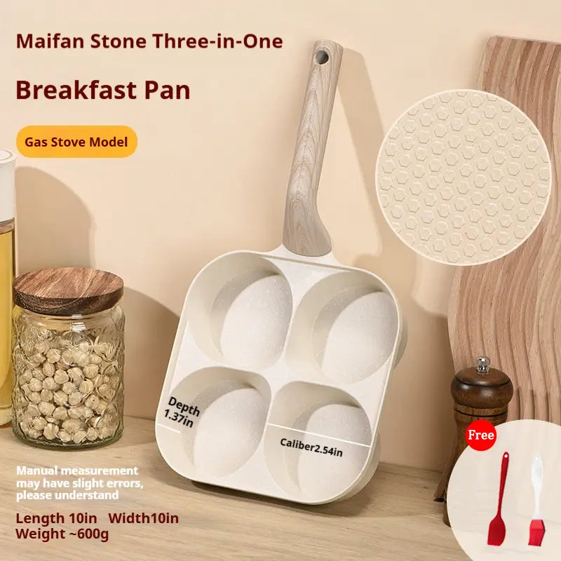 Non-Stick 4-in-1 Breakfast Pan for Frying Eggs