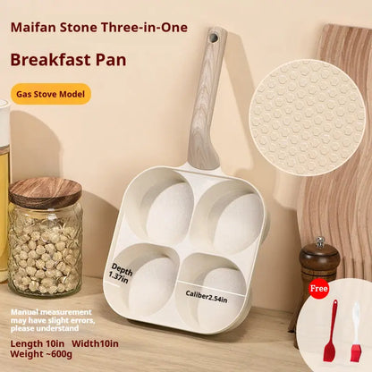 Non-Stick 4-in-1 Breakfast Pan for Frying Eggs