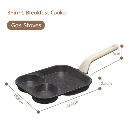 Non-Stick 4-in-1 Breakfast Pan for Frying Eggs