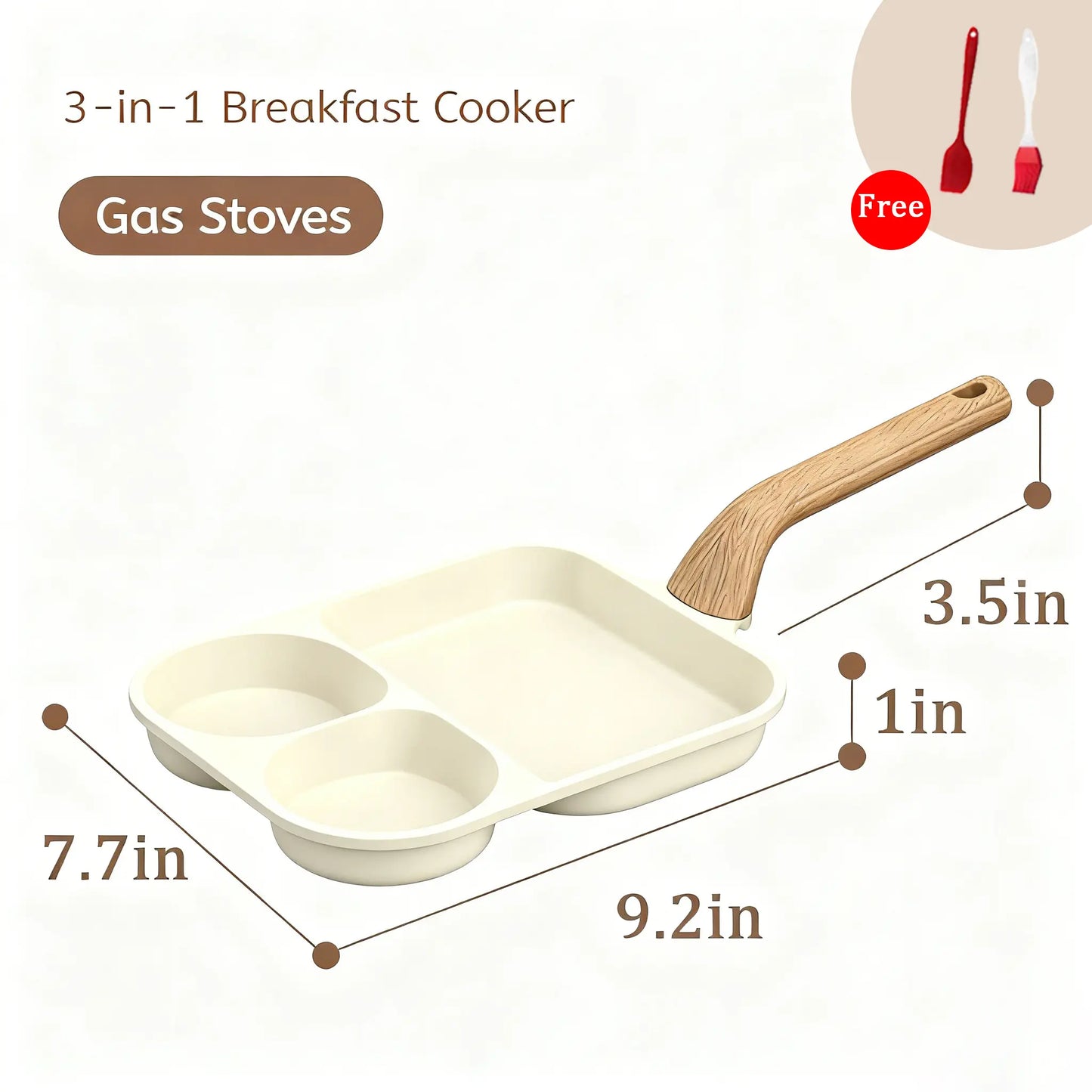 Non-Stick 4-in-1 Breakfast Pan for Frying Eggs