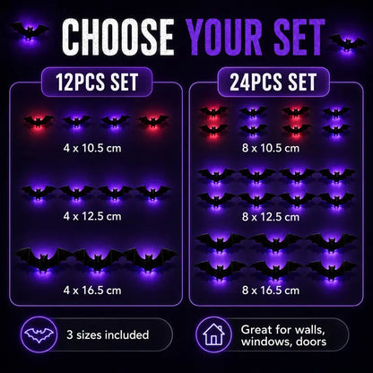 🔥 Last 3 Hours 50% OFF:🦇 3D LED Bat Wall Lights – Spooky Halloween Decor for Home & Party