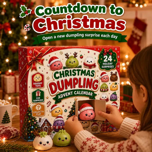 Christmas Advent Calendar 2026, 24 Days Countdown Calendar, Mini Dumpling Squishy Toys with Glitter, Christmas Holiday Gift for Kids
