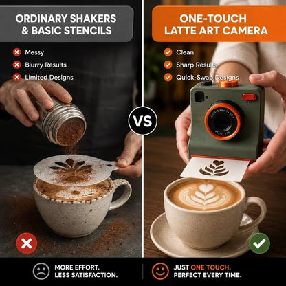 ☕Hot Sale 50% OFF📸 One-Touch Latte Art Camera – 3D Coffee Stencil Printer Kit for Custom Drink Designs ✨