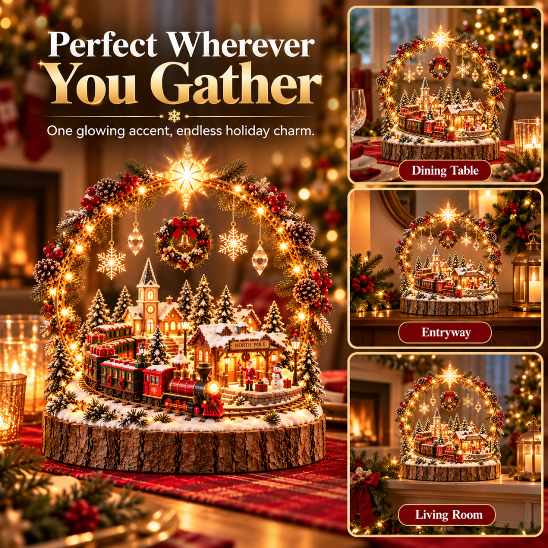 🔥 LAST DAY 49% OFF 🔥Christmas Wonderland Village Centerpiece – Lighted Holiday Table Decor