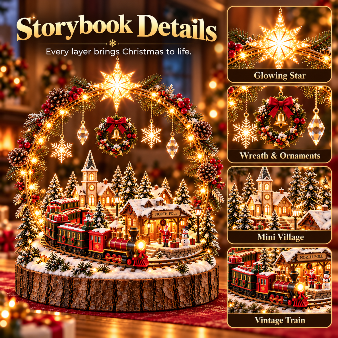 🔥 LAST DAY 49% OFF 🔥Christmas Wonderland Village Centerpiece – Lighted Holiday Table Decor
