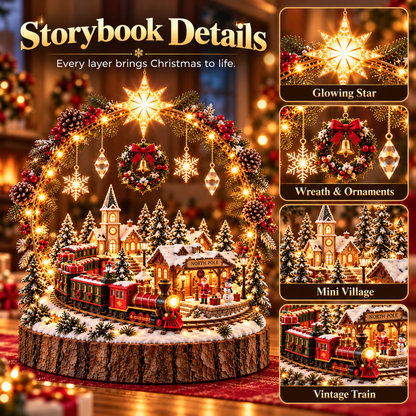 🔥 LAST DAY 49% OFF 🔥Christmas Wonderland Village Centerpiece – Lighted Holiday Table Decor