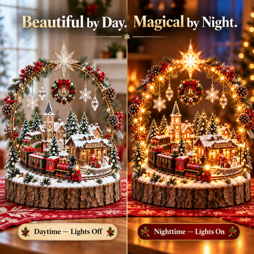 🔥 LAST DAY 49% OFF 🔥Christmas Wonderland Village Centerpiece – Lighted Holiday Table Decor