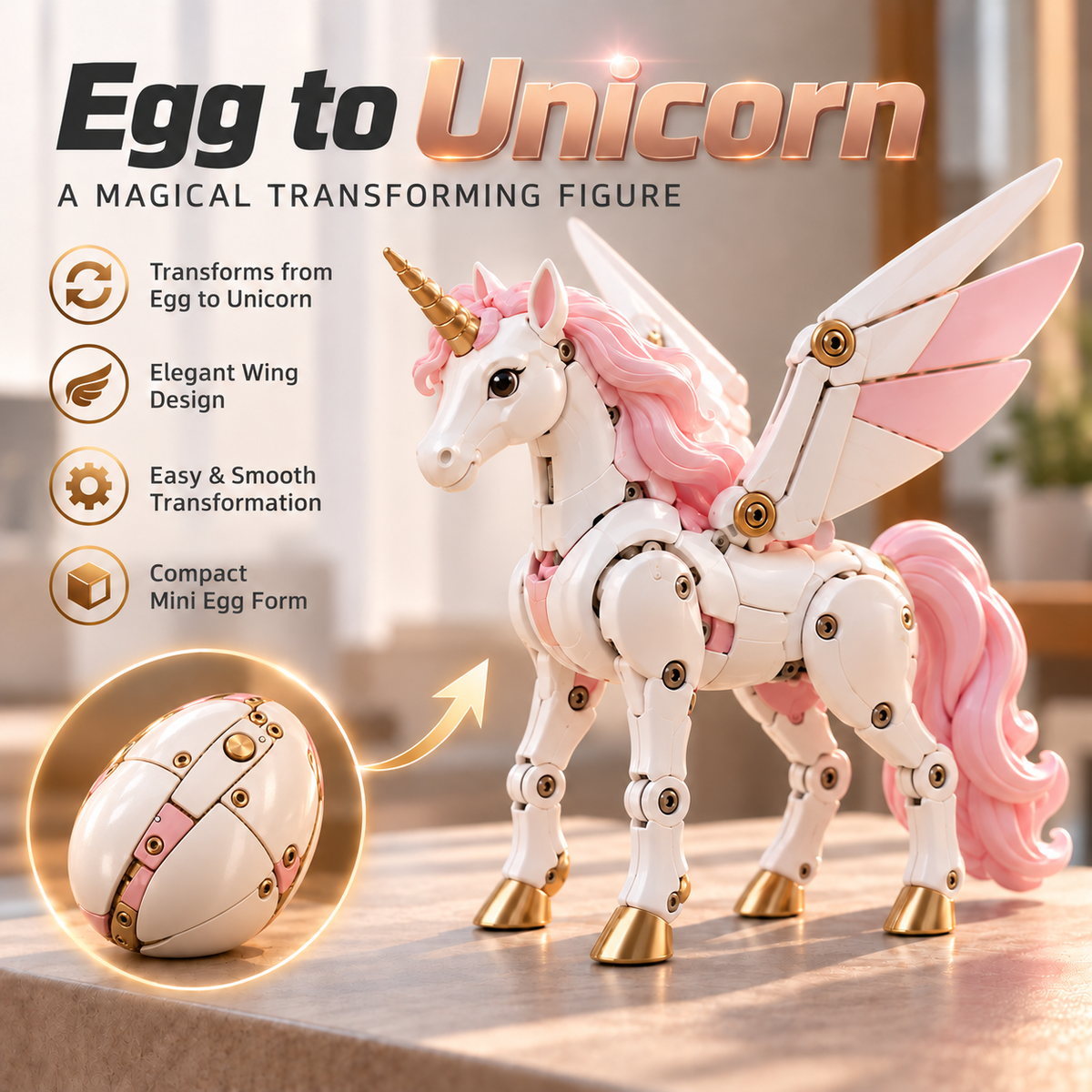 🥚🦄 Transforming Unicorn Egg – One Figure, Two Magical Forms