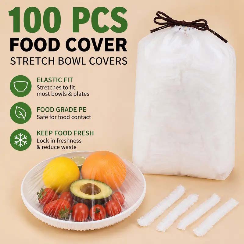 🥗  100PCS Ultra Stretch Food Covers | Keep Every Meal Fresh Longer🥡