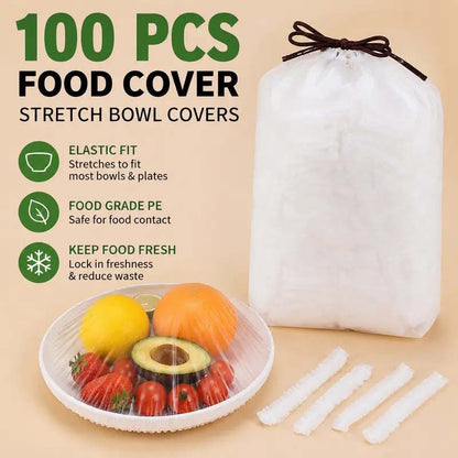 🥗  100PCS Ultra Stretch Food Covers | Keep Every Meal Fresh Longer🥡