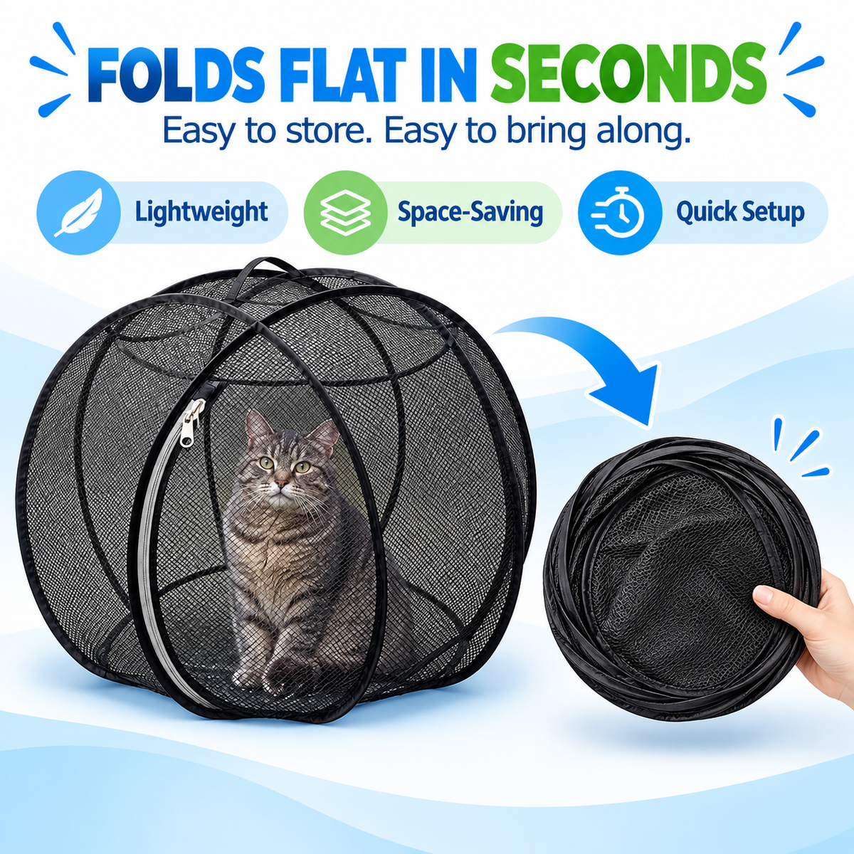 🌿Hot Sale 50% OFF-Outdoor Cat Lounge – Mesh Playpen for Fresh-Air Time