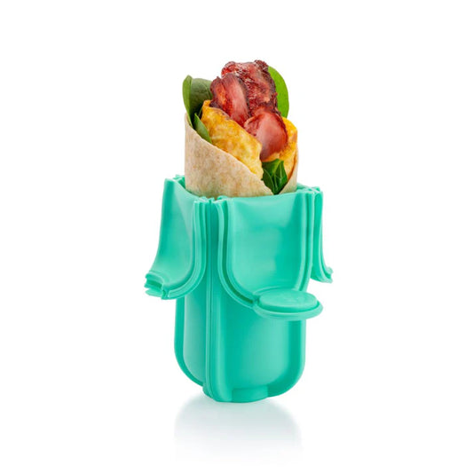 Sunshine Wrap'd Reusable Silicone Lunch Burrito Flatbread Holder Container - Alternative to Beeswax Wraps and Cling Wrap