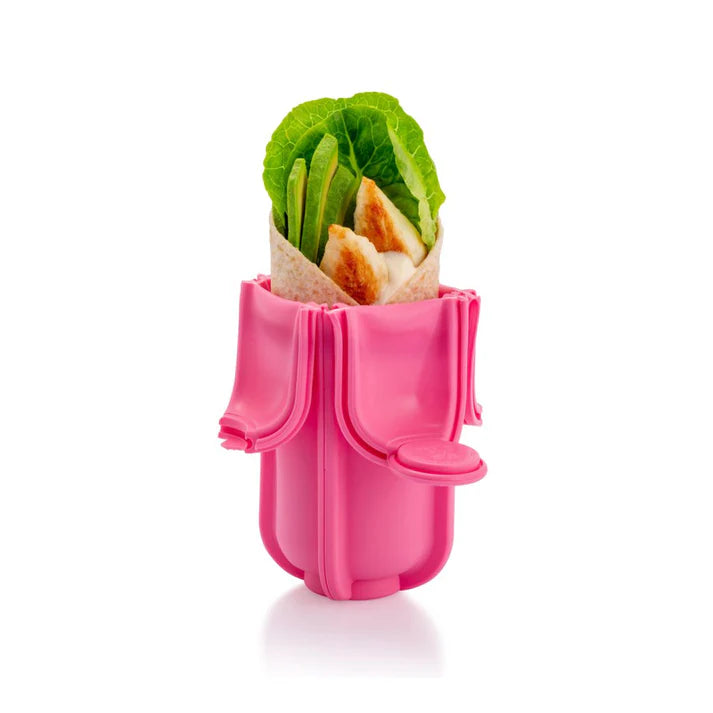 Sunshine Wrap'd Reusable Silicone Lunch Burrito Flatbread Holder Container - Alternative to Beeswax Wraps and Cling Wrap