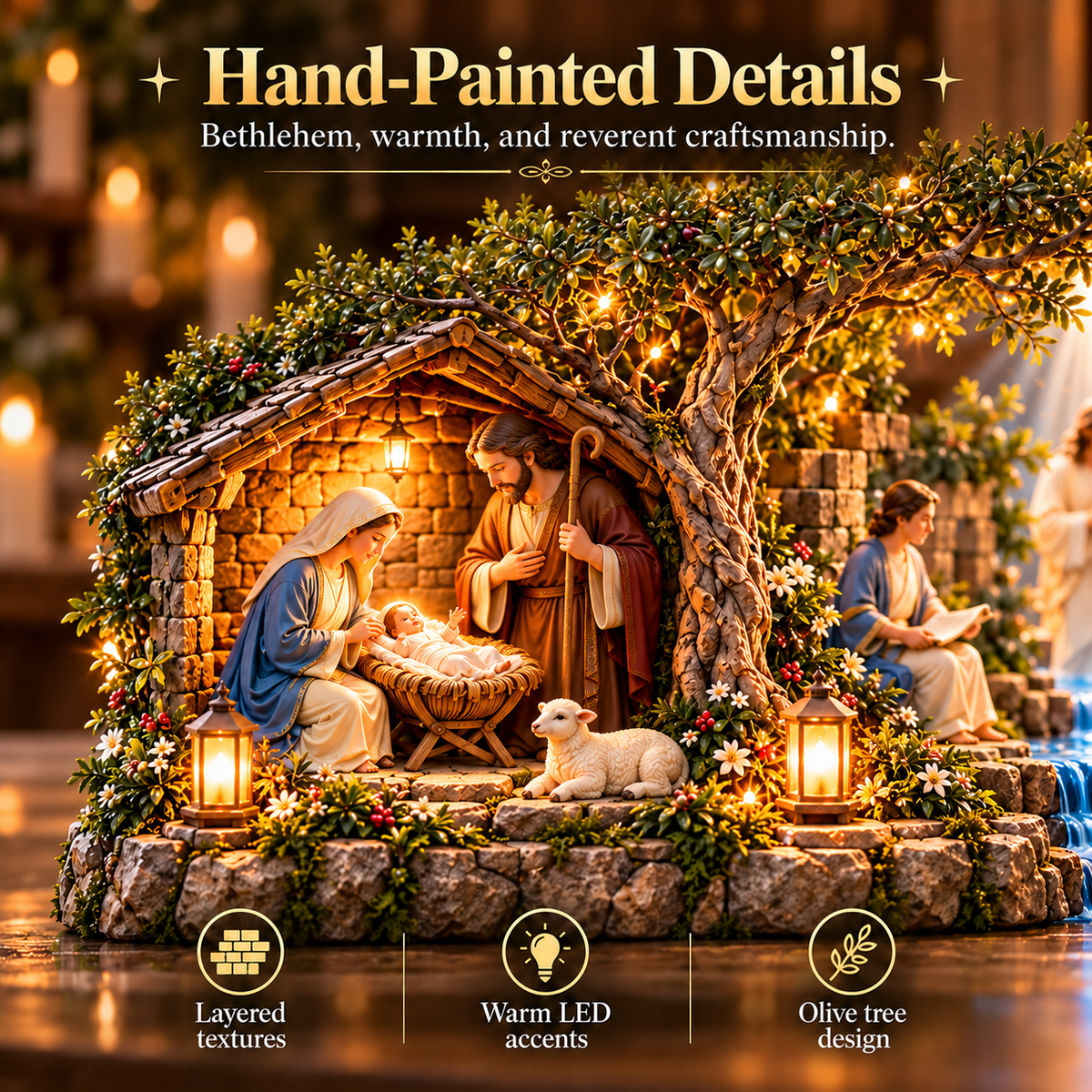 🔥 LAST DAY 49% OFF -✝️✨ The Journey of Jesus™ – Lighted 3D Biblical Story Centerpiece | Six Sacred Moments of Faith