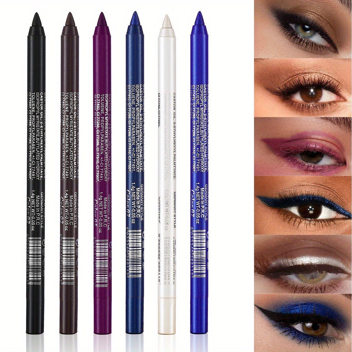 🔥 Limited Edition 50% OFF🌈14-Pack Eyeliner Pencil Waterproof Colored Paste Liners with Metallic & Shimmer Finishes Smudge-Proof
