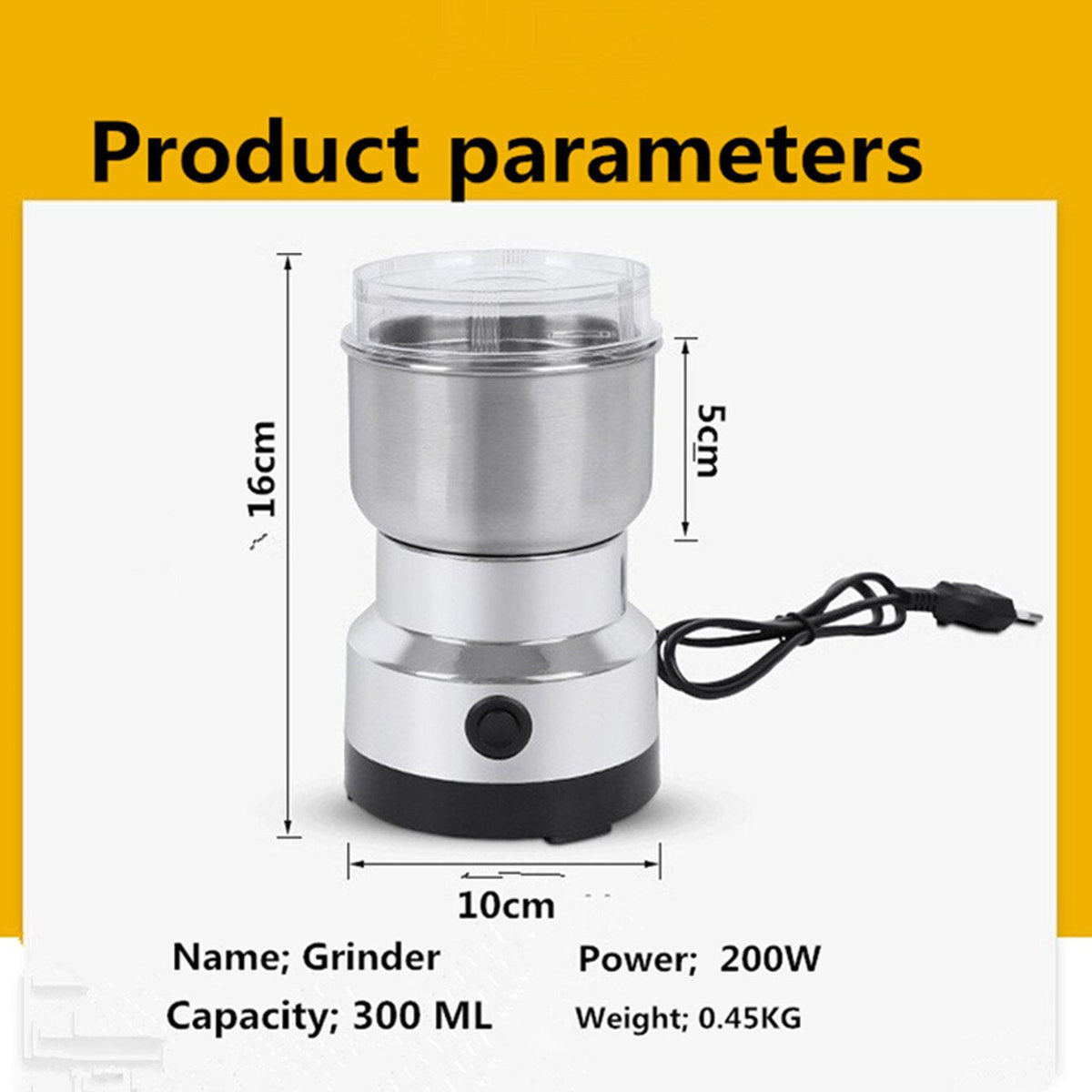 🚀 High-Speed Stainless Steel Grain Grinder