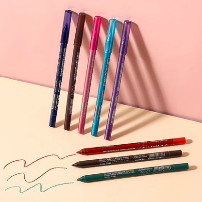 🔥 Limited Edition 50% OFF🌈14-Pack Eyeliner Pencil Waterproof Colored Paste Liners with Metallic & Shimmer Finishes Smudge-Proof