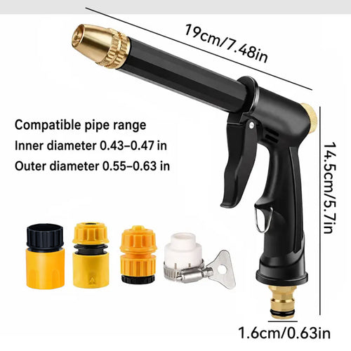 Portable High Pressure Water Sprayer, Adjustable Garden Hose Nozzle Sprayer, Car Washing & Maintenance Tool