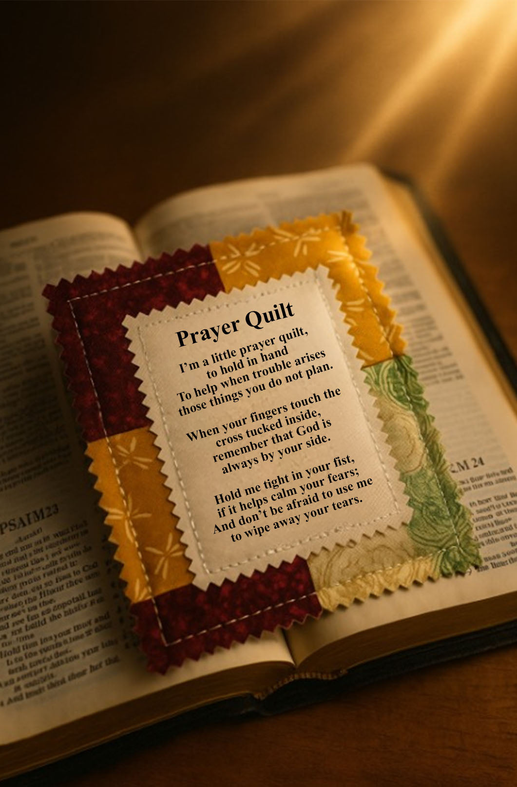 Prayer Hug Pocket Quilt – a four-inch hug from God