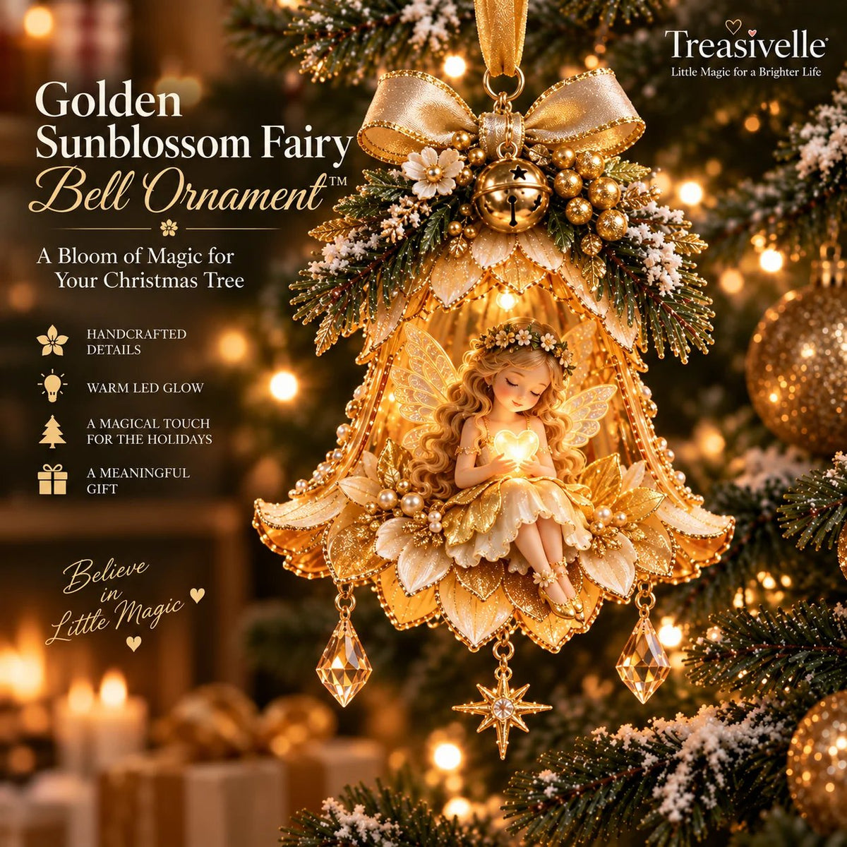 🧚‍♀️✨ Enchanted Fairy Bell Christmas Ornament