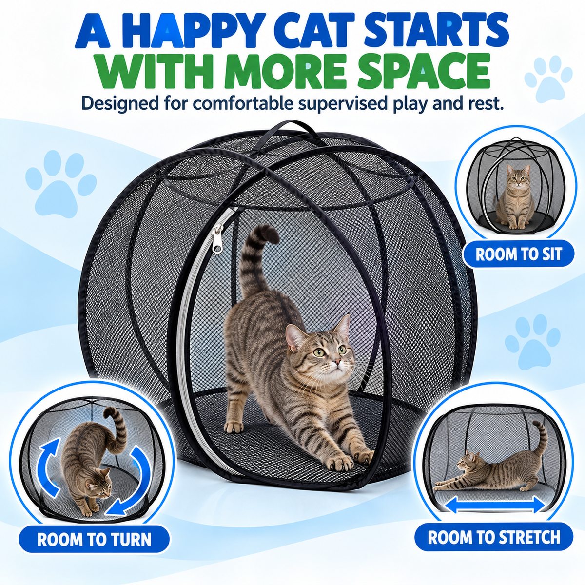🌿Hot Sale 50% OFF-Outdoor Cat Lounge – Mesh Playpen for Fresh-Air Time