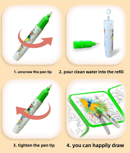Reusable Kids Magic Water Book - Familysplace