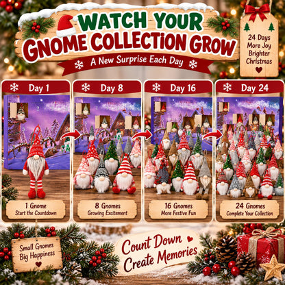 Gnome Advent Calendar 2026, 24 Days Christmas Countdown with 24 Gnomes