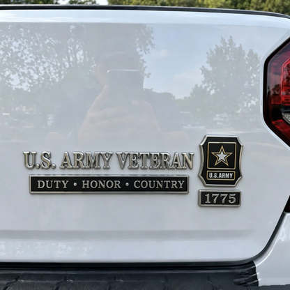 Memorial vehicle emblem metal badge