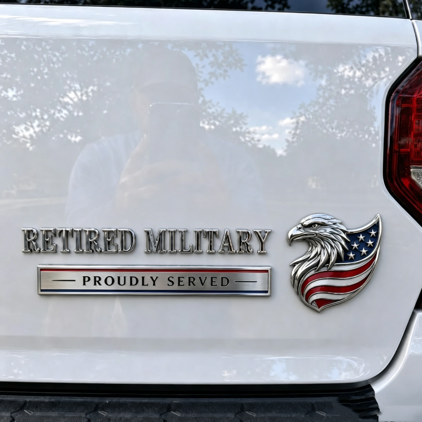 Memorial vehicle emblem metal badge