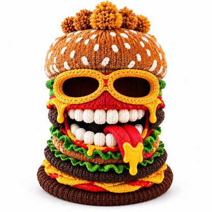 ⏳ Last Day 50% OFF-🍔🏂 3D Burger Monster Knit Ski Mask