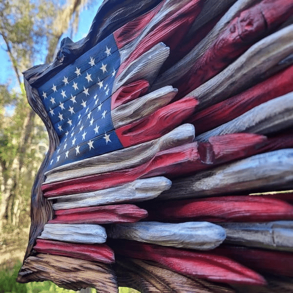 🇺🇸 Driftwood American Flag Wall Art Patriotic Handmade Decor