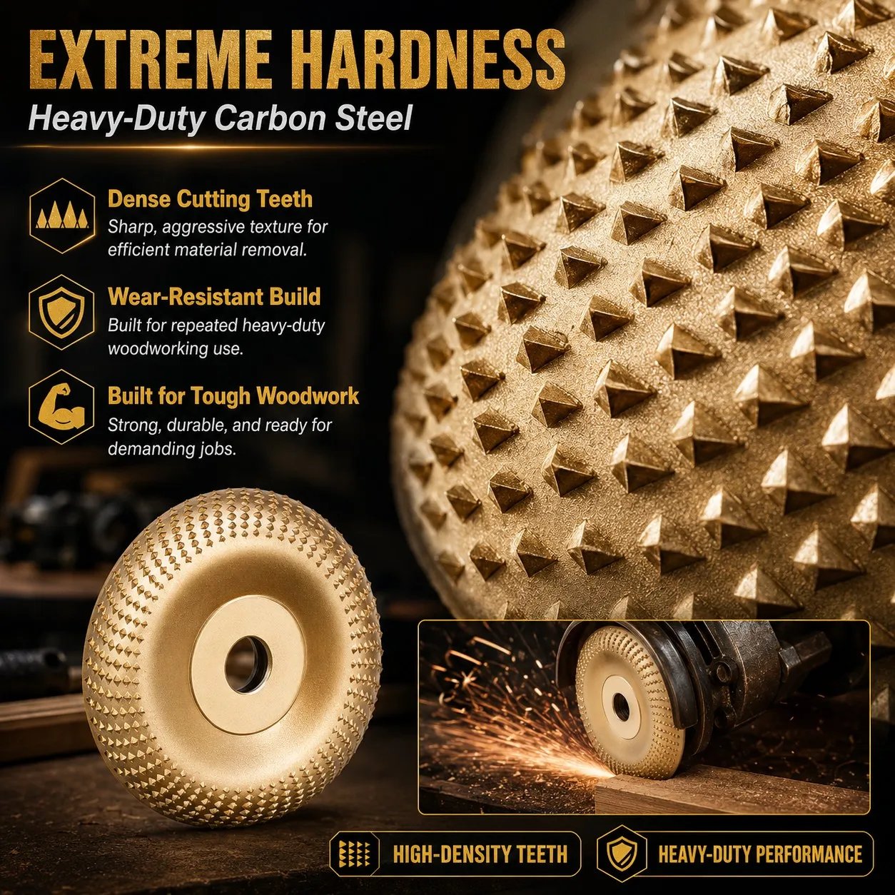 ⚒️Wood Carving Disc Set Heavy-Duty Steel Wheel for Angle Grinder