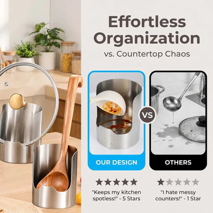 🍳Thickened Stainless Steel Utensil Organizer – Rust Resistant & Easy Clean