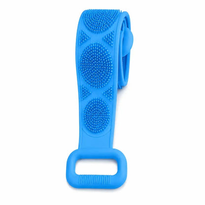 🚿 2-in-1 Silicone Back Scrubber – Double-Sided Exfoliating Brush with Soft Bristles & Mesh Sponge, Long Strap for Deep Body Cleansing, At-Home Self-Care🎁Buy 1 Get 1 Free