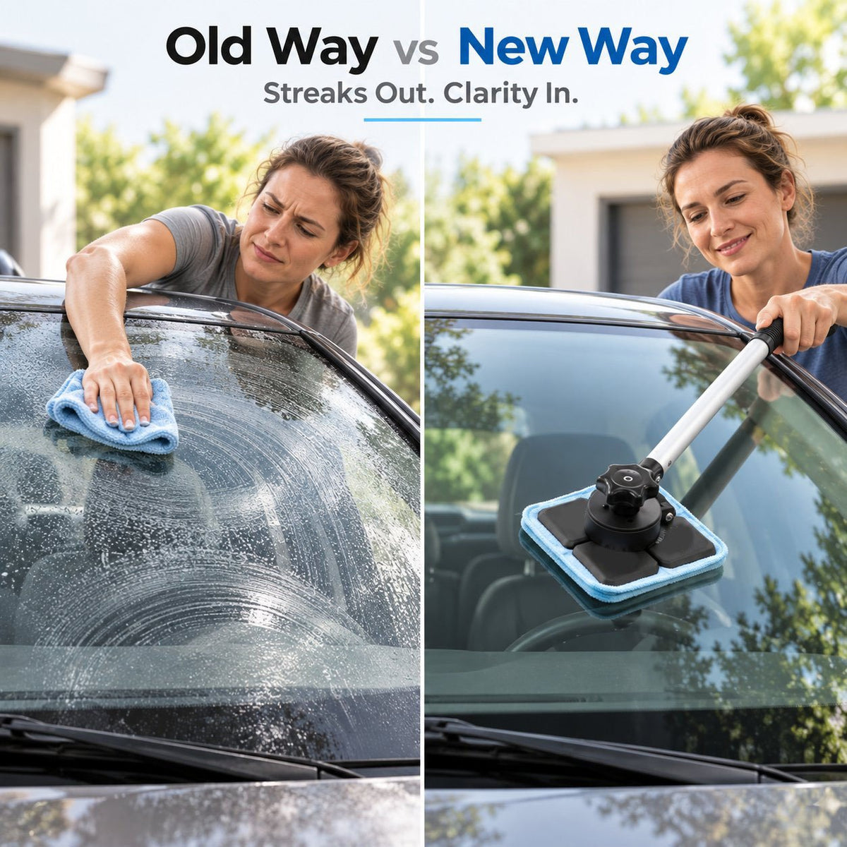 🔥Hot Sale 50% OFF🚗Dual Magnetic Car Windshield Cleaner | Streak-Free Auto Glass Cleaning Kit
