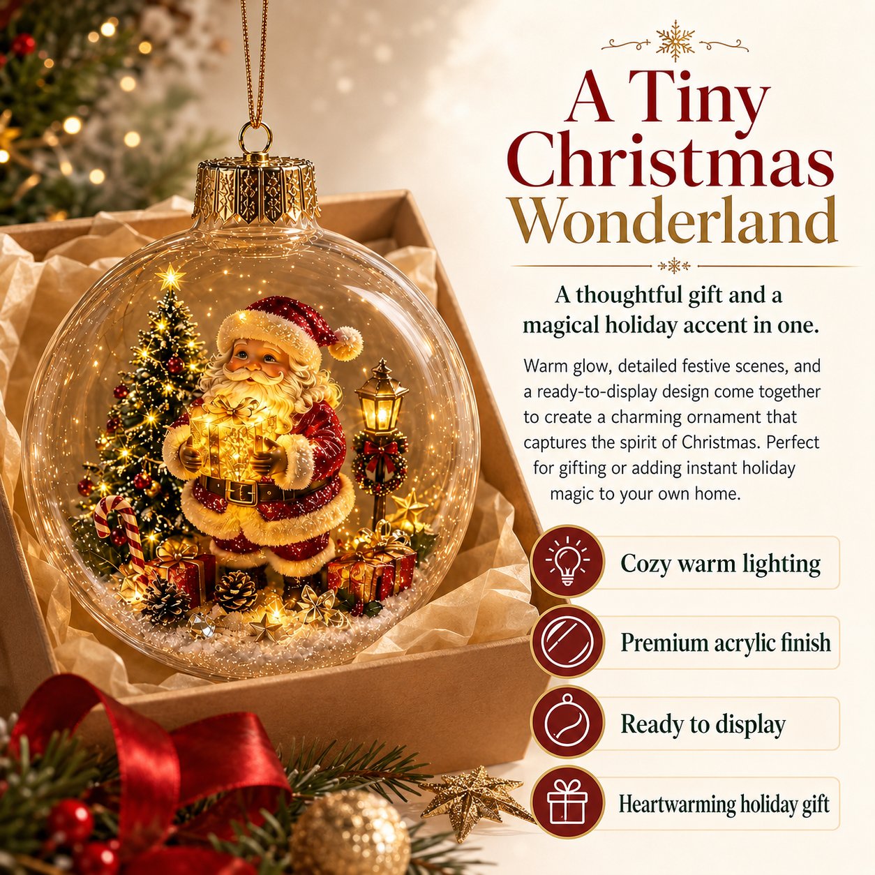 🎄Light Up Christmas Diorama Ornamen – A Magical Mini Winter Wonderland for Your Holiday Home